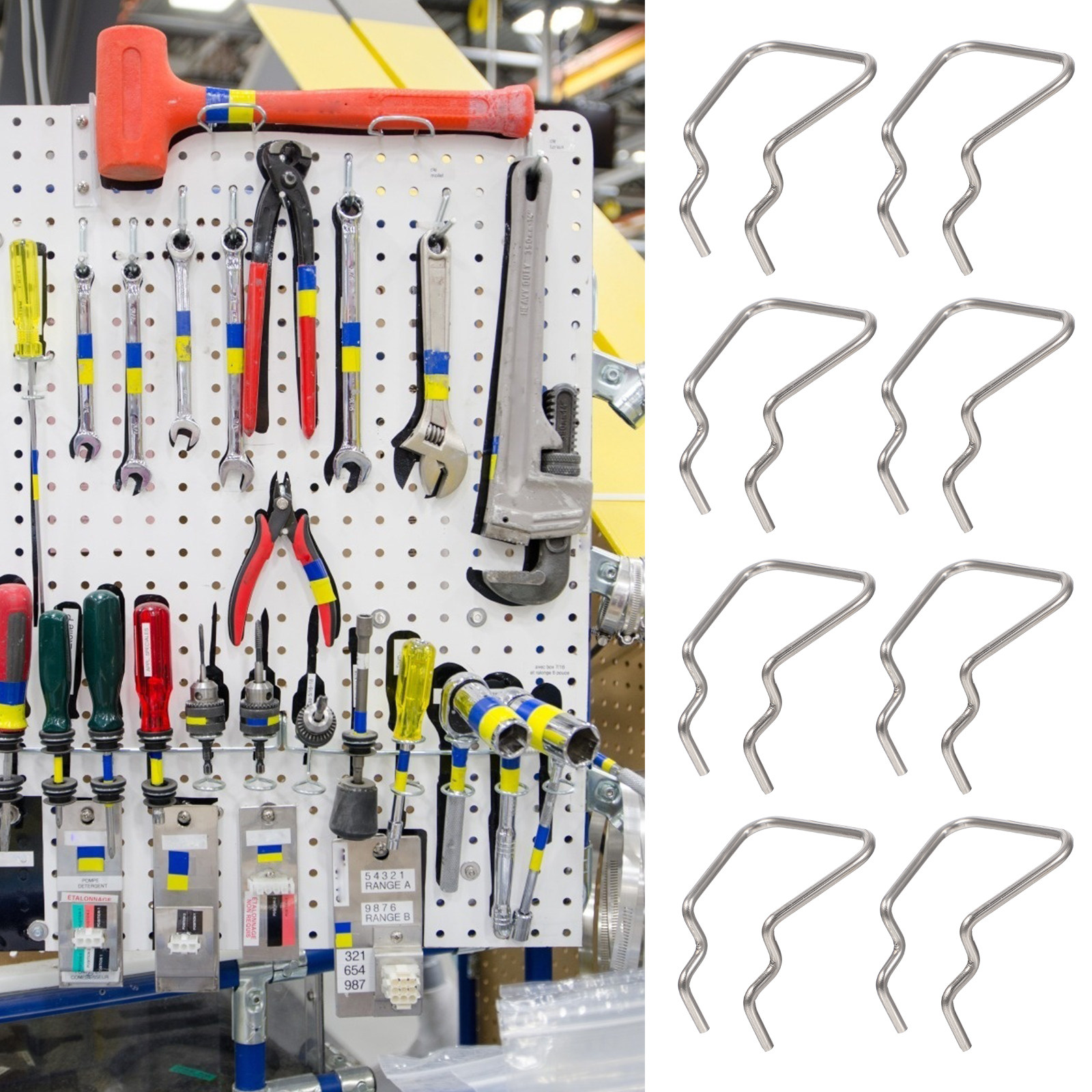 12 шт. стальных крючков для пе – обзор и цена Workshop Tools Display